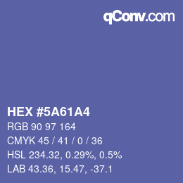 Color code: HEX #5A61A4 | qconv.com