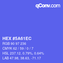 Color code: HEX #5A61EC | qconv.com