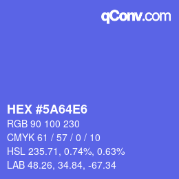Color code: HEX #5A64E6 | qconv.com