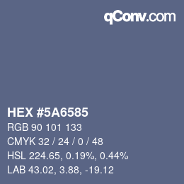 Color code: HEX #5A6585 | qconv.com