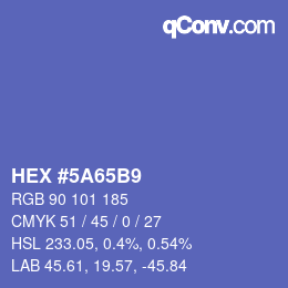 颜色代码: HEX #5A65B9 | qconv.com