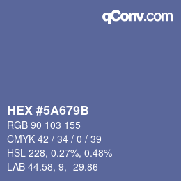 Color code: HEX #5A679B | qconv.com