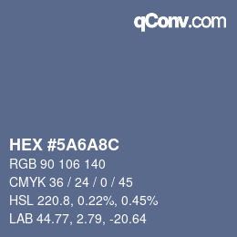 Color code: HEX #5A6A8C | qconv.com