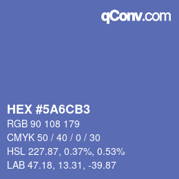 Color code: HEX #5A6CB3 | qconv.com