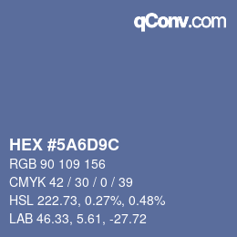 カラーコード: HEX #5A6D9C | qconv.com