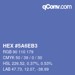 Color code: HEX #5A6EB3 | qconv.com