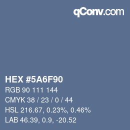 Color code: HEX #5A6F90 | qconv.com