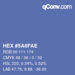 Color code: HEX #5A6FAE | qconv.com