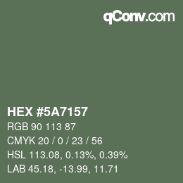 颜色代码: HEX #5A7157 | qconv.com