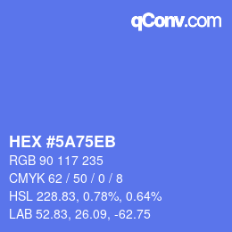 Color code: HEX #5A75EB | qconv.com