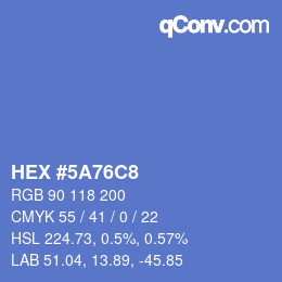 Código de color: HEX #5A76C8 | qconv.com