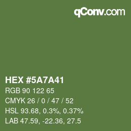 Color code: HEX #5A7A41 | qconv.com