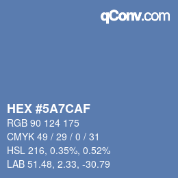 Farbcode: HEX #5A7CAF | qconv.com