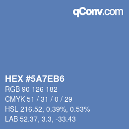 Code couleur: HEX #5A7EB6 | qconv.com