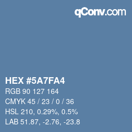 Color code: HEX #5A7FA4 | qconv.com