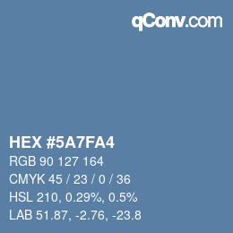 Color code: HEX #5A7FA4 | qconv.com