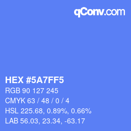 Color code: HEX #5A7FF5 | qconv.com