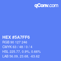 Color code: HEX #5A7FF6 | qconv.com