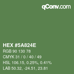 Color code: HEX #5A824E | qconv.com