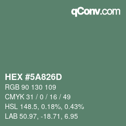 Color code: HEX #5A826D | qconv.com