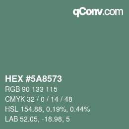 Color code: HEX #5A8573 | qconv.com