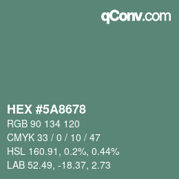 Color code: HEX #5A8678 | qconv.com