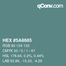 Color code: HEX #5A8685 | qconv.com