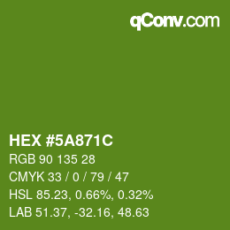 Color code: HEX #5A871C | qconv.com