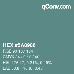 Color code: HEX #5A8986 | qconv.com