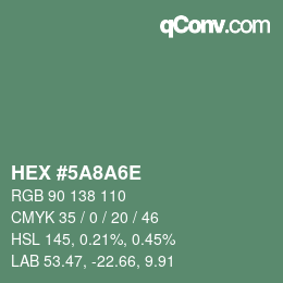 Color code: HEX #5A8A6E | qconv.com