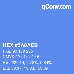 カラーコード: HEX #5A8AEB | qconv.com