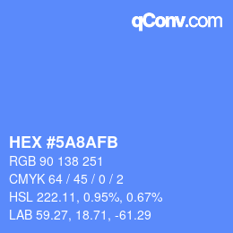 Farbcode: HEX #5A8AFB | qconv.com