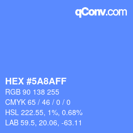 Color code: HEX #5A8AFF | qconv.com