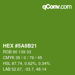 Color code: HEX #5A8B21 | qconv.com