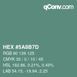 Color code: HEX #5A8B7D | qconv.com