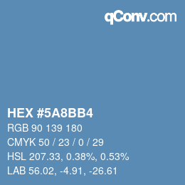 Color code: HEX #5A8BB4 | qconv.com