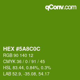 Código de color: HEX #5A8C0C | qconv.com
