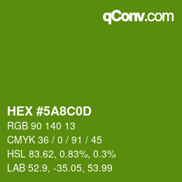 颜色代码: HEX #5A8C0D | qconv.com