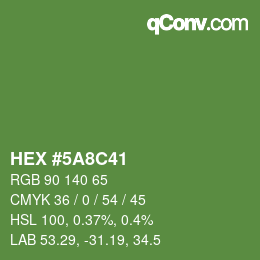 Color code: HEX #5A8C41 | qconv.com