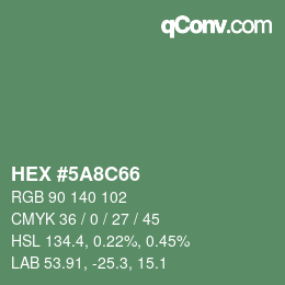 Color code: HEX #5A8C66 | qconv.com