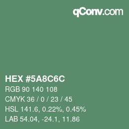 Color code: HEX #5A8C6C | qconv.com