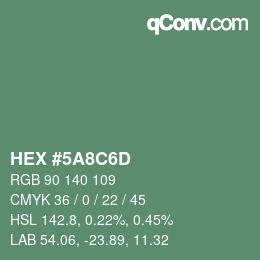 Color code: HEX #5A8C6D | qconv.com