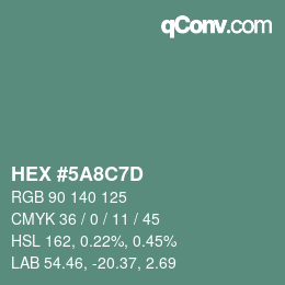 Color code: HEX #5A8C7D | qconv.com