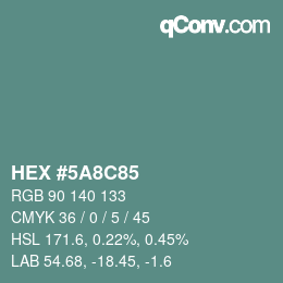 Color code: HEX #5A8C85 | qconv.com
