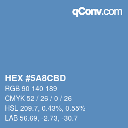 Color code: HEX #5A8CBD | qconv.com