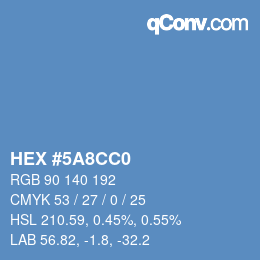Color code: HEX #5A8CC0 | qconv.com