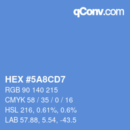 カラーコード: HEX #5A8CD7 | qconv.com