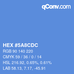 Color code: HEX #5A8CDC | qconv.com