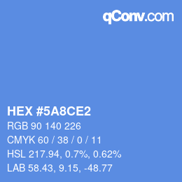 颜色代码: HEX #5A8CE2 | qconv.com