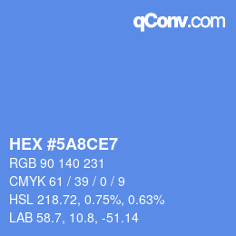 Color code: HEX #5A8CE7 | qconv.com